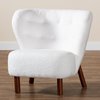 Baxton Studio Cabrera Modern & Contemporary White Boucle Upholstered and Walnut Brown Finished Wood Accent Chair 204-12576